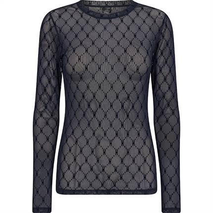 HYPE THE DETAiL mesh blouse - Blue